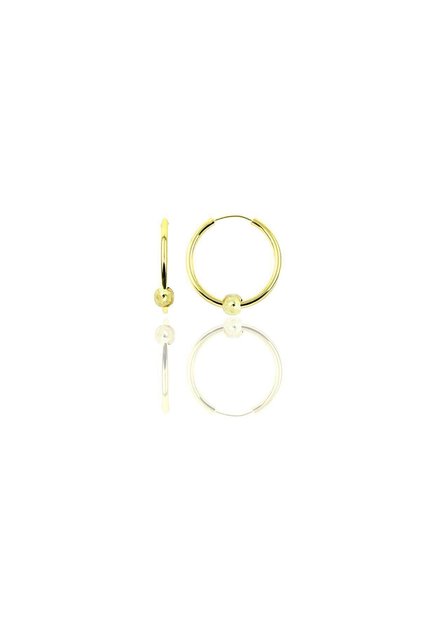 Gümüş Altın Yaldızlı 14 Mm Sade Toplu Halka Küpe Sgtl11278gold