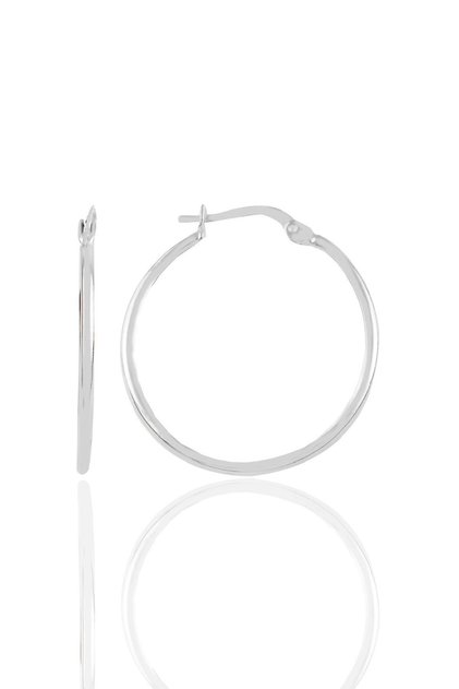 Gümüş 32 mm şarnel halka küpe SGTL12287RODAJ