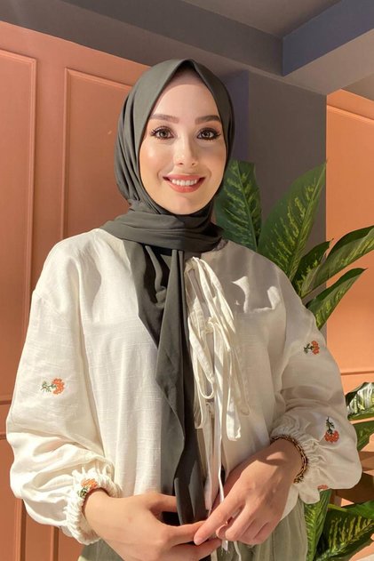 Shawl Khaki Green Ready-To-Wear Shawl Syr002