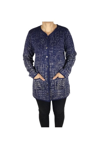 Women's Front Buttoned Pocketed Patterned Thick Winter Cardigan