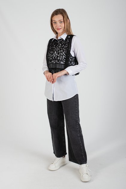 Hatunatila Tasseled Lace Sweater - 5043