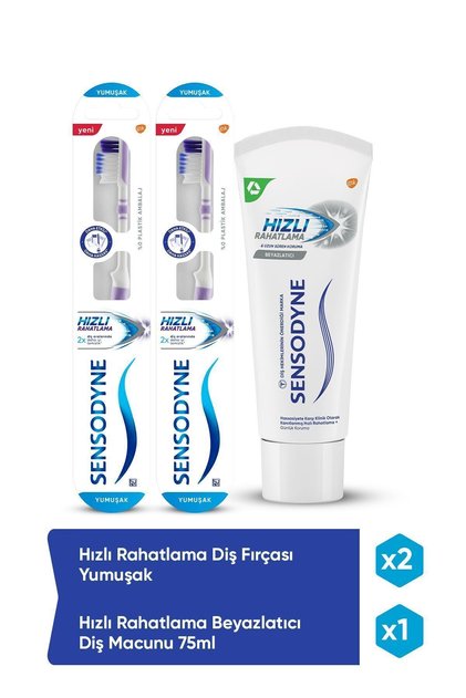 Hızlı Rahatlama Beyazlatıcı Diş Macunu 75ml + Hızlı Rahatlama Diş Fırçası Soft 2'li Paket