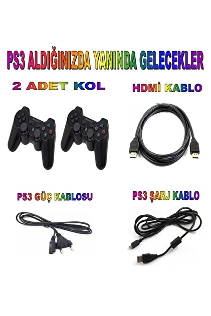 Sony Ps3 Slim 320 Gb Oyun Konsolu 30 Oyun 2 Kol 12 Ay Garanti