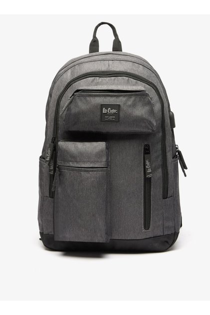 Solid Backpack with Adjustable Straps and Zip Closure - 32x15x47 cm
