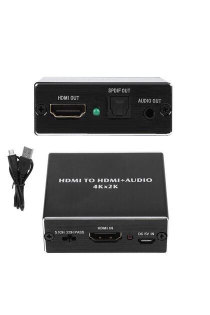 HDMI Ses Ayırıcı 4K*2K HDMI'dan Optik Spdif Toslink HDMI 3,5 mm Ses Dönüştürücü 2CH 5.1CH 3 Ses Modu