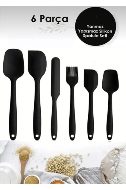 6 Pieces Heat Resistant Fireproof Non-Stick Silicone Spatula Set | 6-Piece Silicone Spatula Set