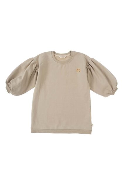 Balloon Sleeve Sweat Kids Beige Organic Cotton