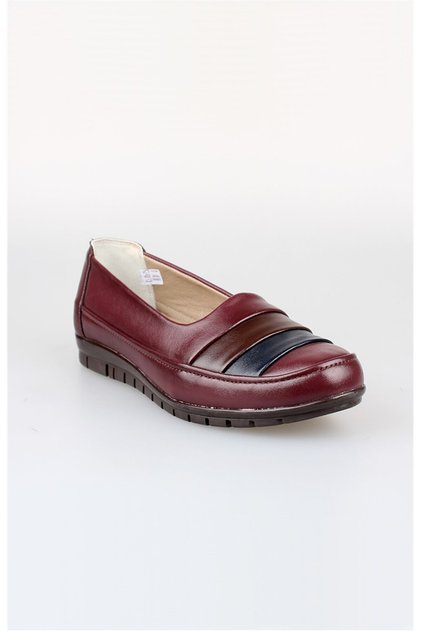 Edik Daily and Mother's Shoes Genuine Leather Lining Heel Cushioning System M140 Claret Red