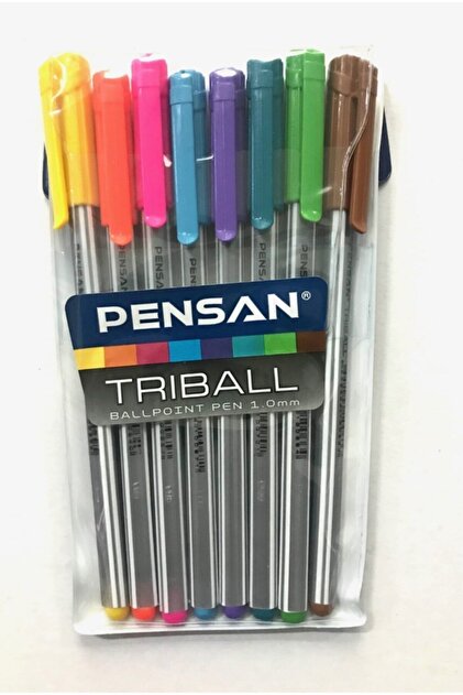 Pensan Triball Tükenmez Kalem Renkli 8'li Vakumlu Poşet - Fiyatı