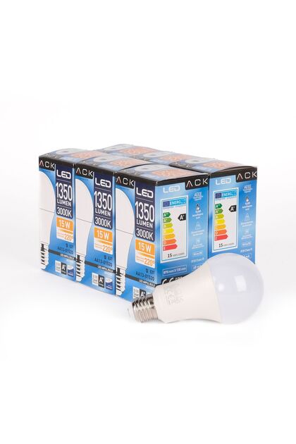 15W LED Ampul 3000K Günışığı E27 6'lı EKO PAKET