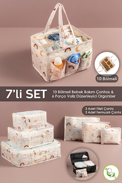 Meleni Baby 7'li Yenidoğan Hastane Çıkış Organizer Set - Bölmeli