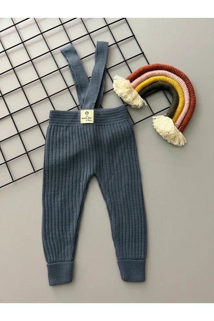 Unisex Cross-Strapped Adjustable Length Flexible Knitwear Salopet Overalls for Baby