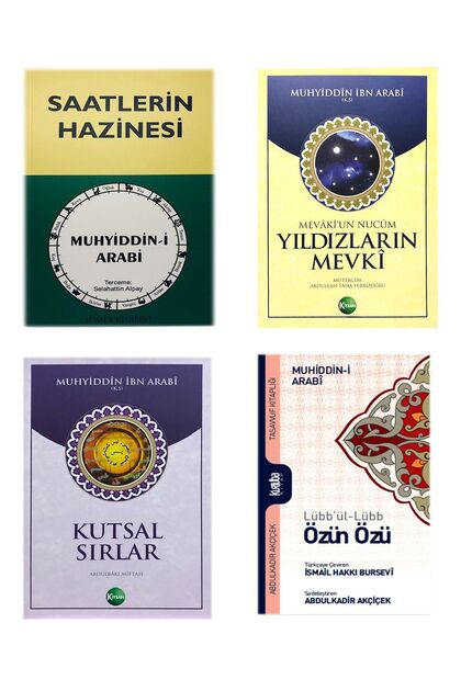 Saatlerin Hazinesi, Yıldızların Mevki, Kutsal Sırlar, Özün Özü (4 Kitap Set) Muhyiddin Ibn Arabi