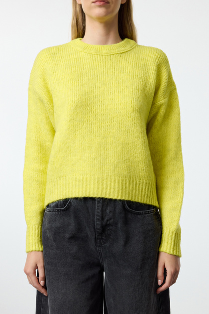 Trendyolmilla Lime Geniş Kalıp Yumuşak Dokulu Basic Triko Kazak