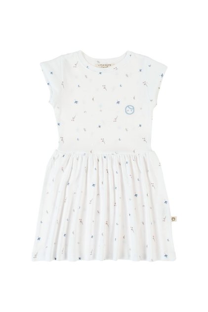 Short Sleeve Floral Patterned Dress White