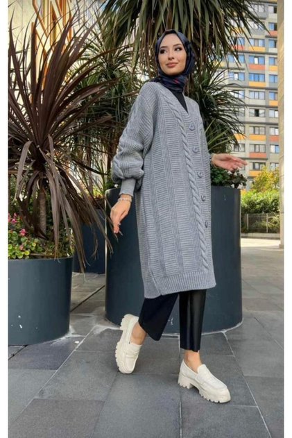 Balloon Sleeve Knitwear Cardigan