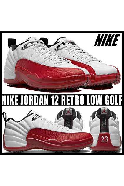 Nike Air Jordan 12 Low Golf Varsity Red and White Erkek Ayakkabı