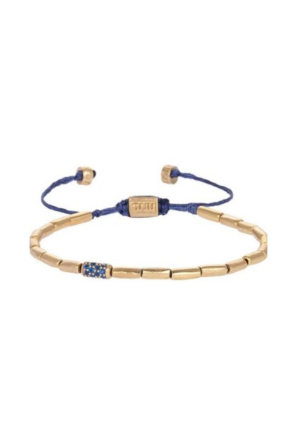 Bronze Tube Bracelet With Stone Detail