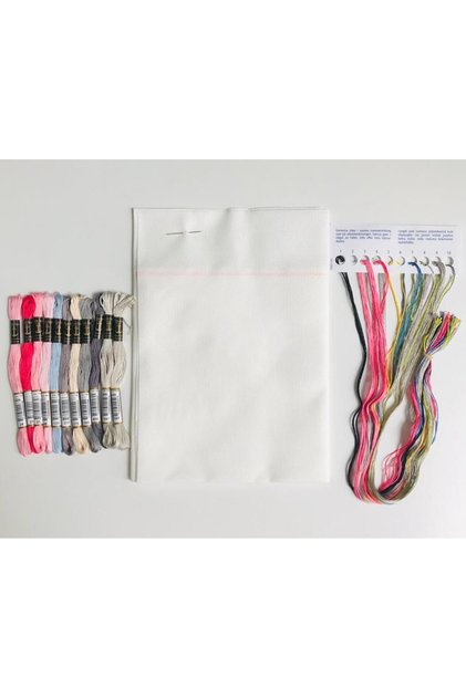 Muline 11 Different Colors Tapestry Cross Stitch Embroidery Rope Fabric (50x60cm) and Needlework Gift