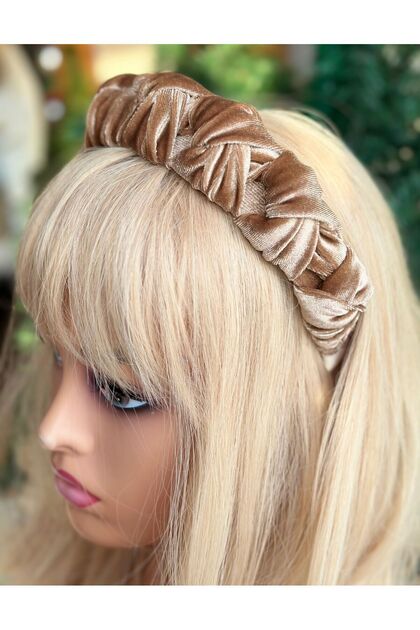 Imported custom design trend luxury wide drawstring knotted women's crown velvet crown gold gold