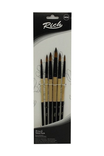 New Series 03 Brush Set Watercolor Detail 6 Pieces