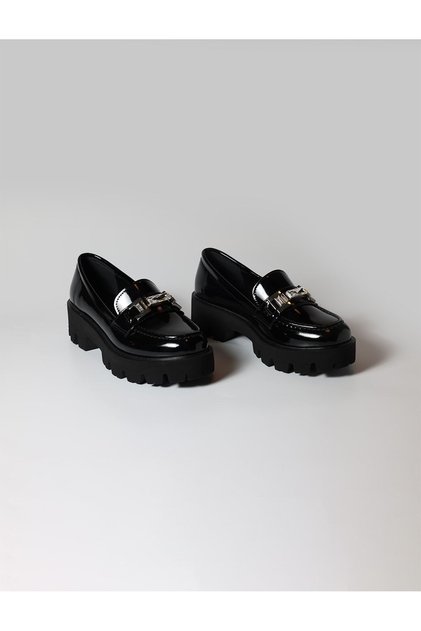 Women's High Heel Stylish Patent Leather Loafer