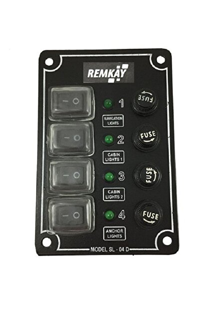 Tekne Sigorta Paneli, Karavan Sigorta Paneli, Switch Panel, 4'lü, 80x120mm