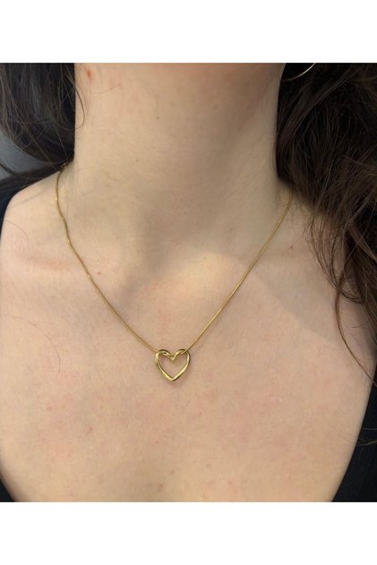 Steel Heart-Shaped Knot Necklace