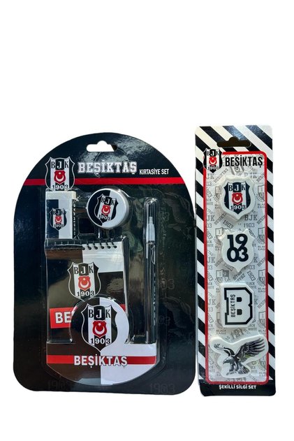 Beşiktaş 4-Piece Color Card Eraser - Stationery Set
