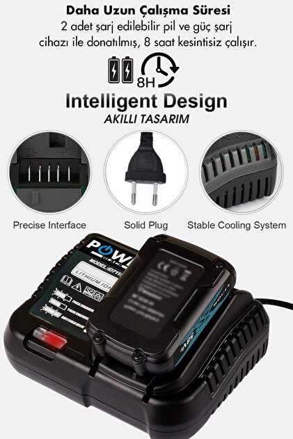 BOM　4点セット POWER BLACK 4 Lü Set 21 V 2 Ah Darbeli Matkap Bijon Somun Sıkma