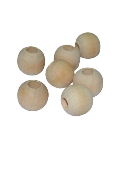 Economic Package 17 mm Raw Unprocessed Wooden Beads - 200 Grm. (± 100 Pieces)
