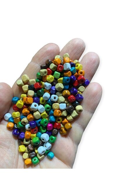 Special Production 5 Mm Mini Cube Wooden Beads - ( 200 Pieces ) -
