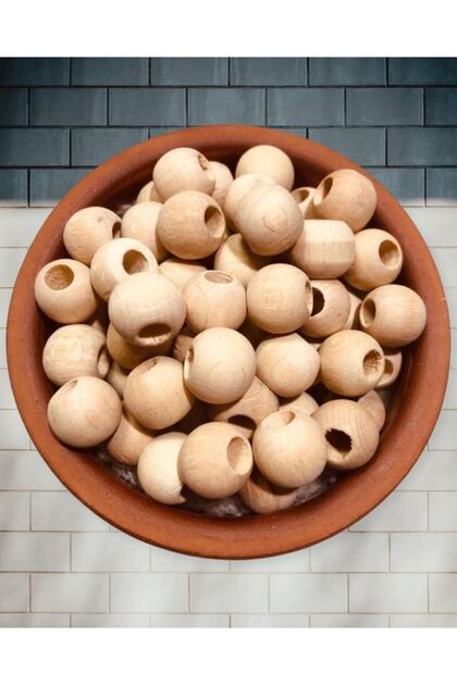 17mm Raw Wooden Beads 100 Gr