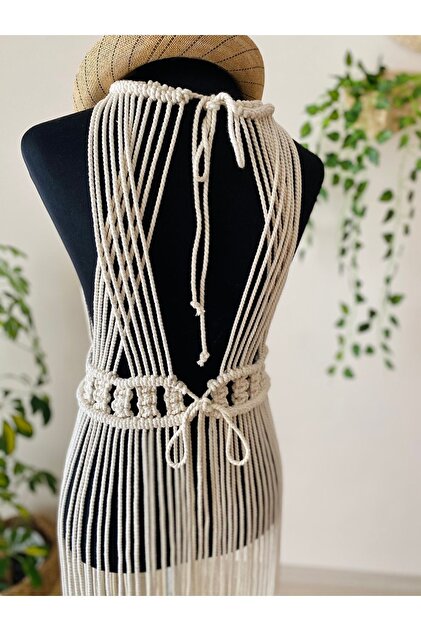Dekor Kapan Women's Ecru Macrame Beach Dress - Macrame Festival Dress-  Trendyol