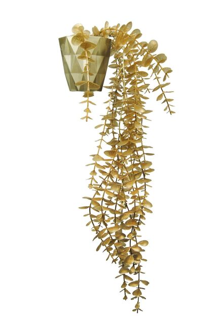 Gold Okaliptus 45 Cm New Collection Gold Elmas Saksıda Yapay Sarkan Bitki