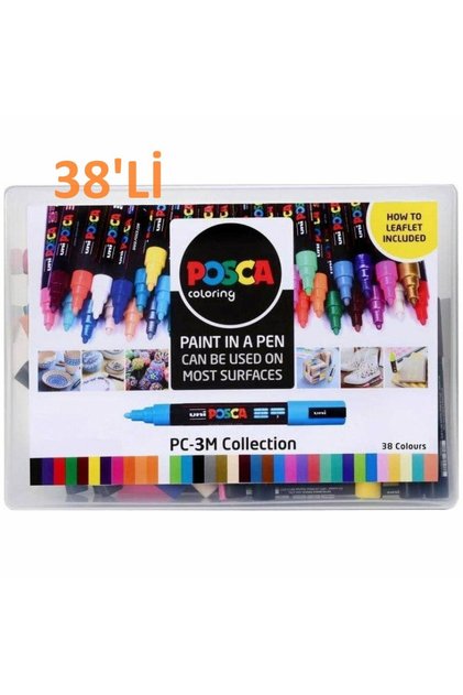 Posca Set of 38 Markers Pc-3M (0.9-1.3mm) Poska Pc3M Pc - 3m