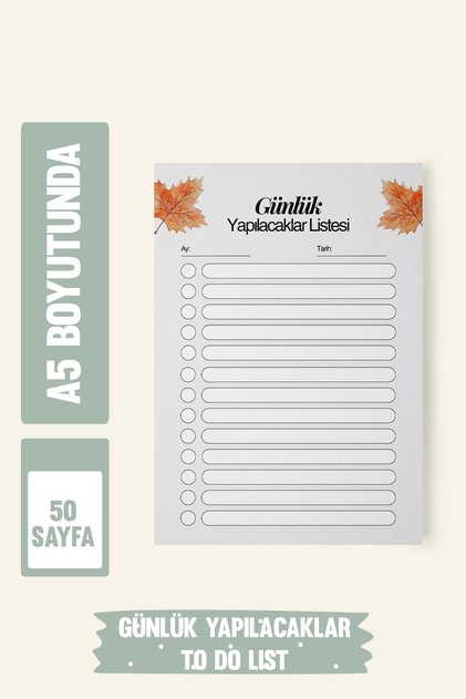 Daily Tasks - to Do List - 50 Pages - A5 Size
