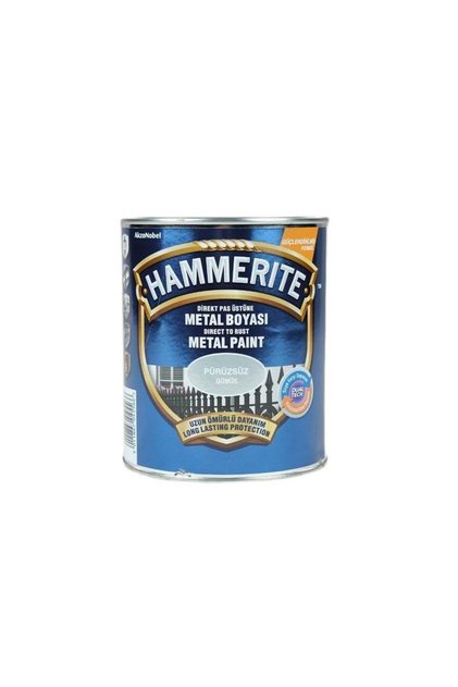 Hammerite Pas Üstü Metal Boyası Düz Gümüş 0,75lt