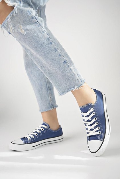 Unisex Short Denim Blue Denim Linen Convers Model Sneaker Linen Sports Shoes