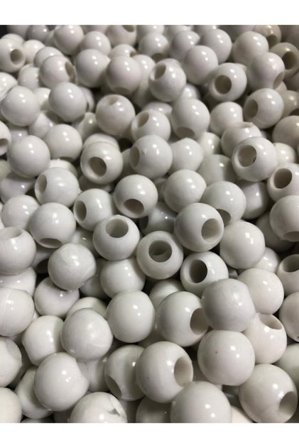 14 Mm White Plastic Lamb Beads - Decoration Beads - 50 Pieces -