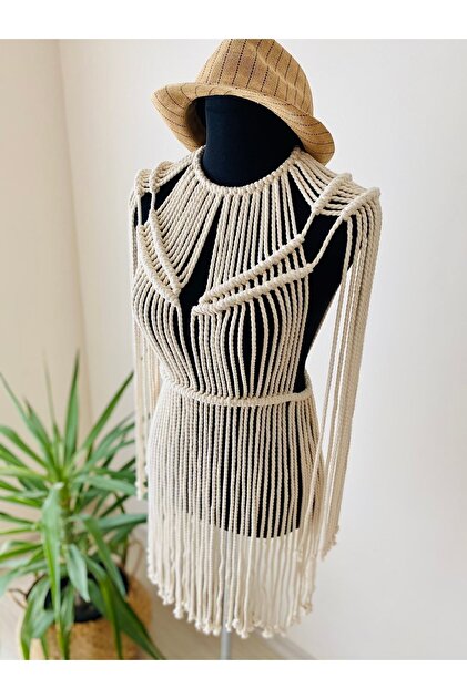 macrame beach dress tutorial Macrame Beach Cover Up Dress | Handmade Crochet Swimsuit Cover