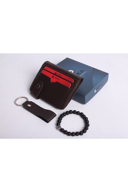 Wallet with Card Holder - Keychain and Bracelet Gift
