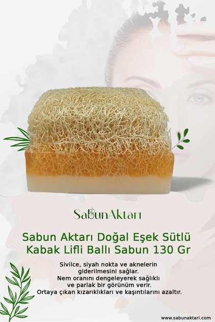 Decorative Gift Soap Transmitter Natural Donkey Milk Pumpkin Fiber Honey Soap Extra Large 130 gr