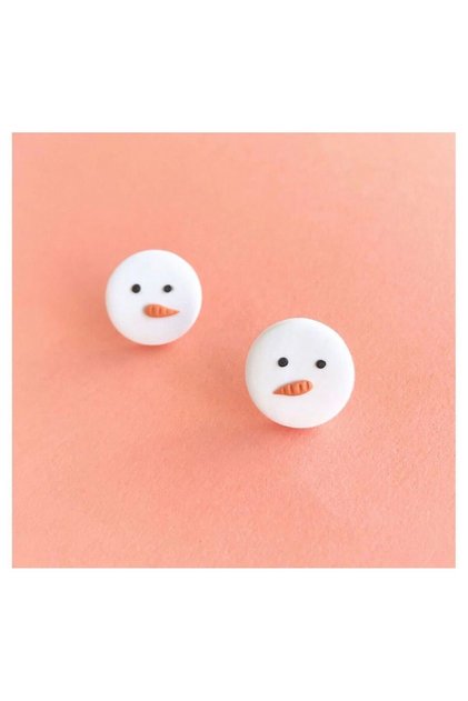 Polymer Mini Carrot Nose Man Winter Christmas Earrings