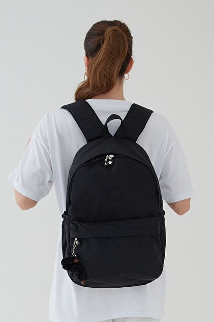 Luxury Crinkle Fabric High School Middle School Backpack, Crinkle School Bag, Keychain Gift Bergamo