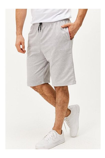 Gri Baskısız Düz Model Unisex Short