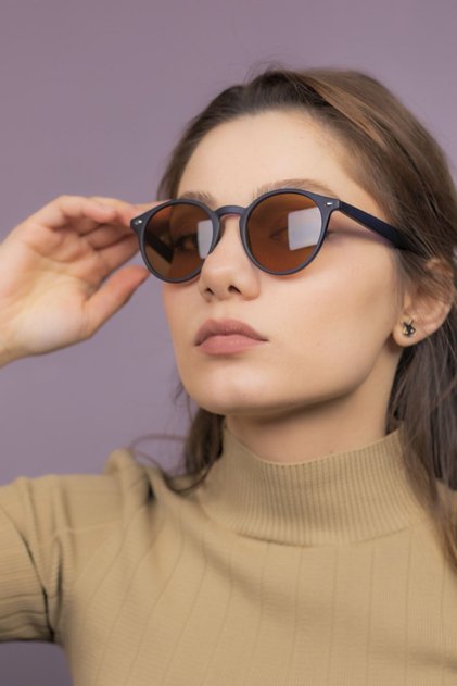 Carlo Matte Navy Blue Unisex Sunglasses