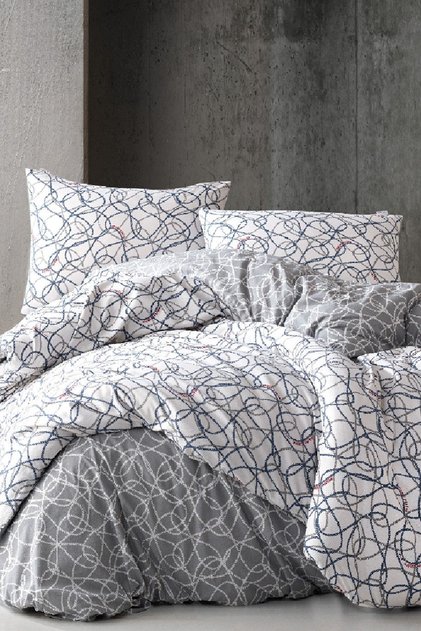 Double Duvet Cover Set Syracus 100% Cotton Multi