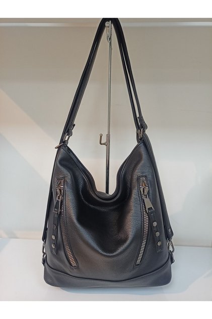 Black Color Women's Shoulder And Backpack