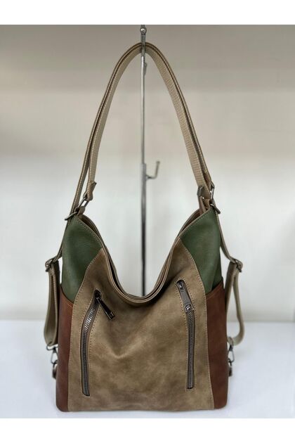 Mink Piece Color Women's Shoulder and Backpack